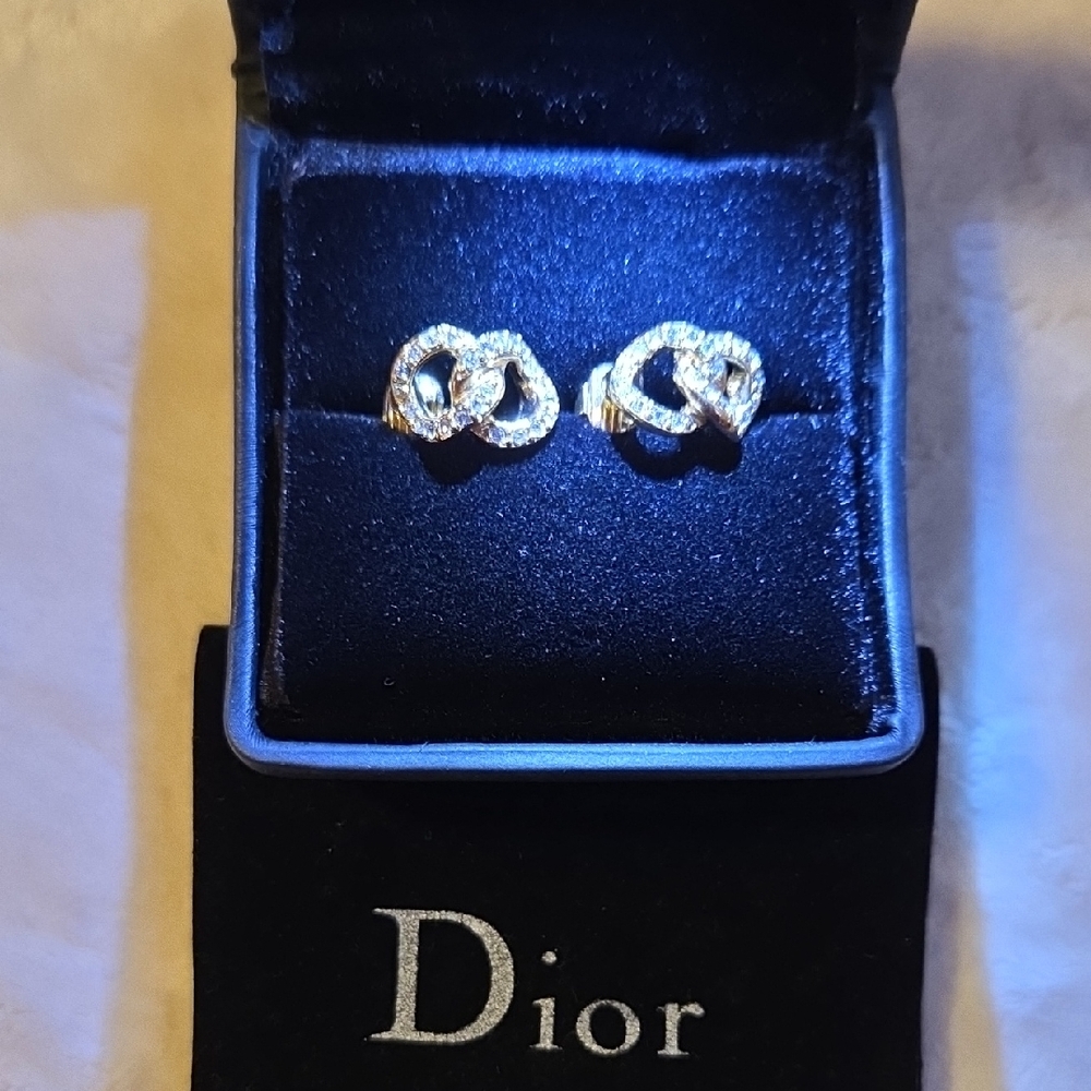 Dior Infinity Gemstones Gold Clip-On Earrings